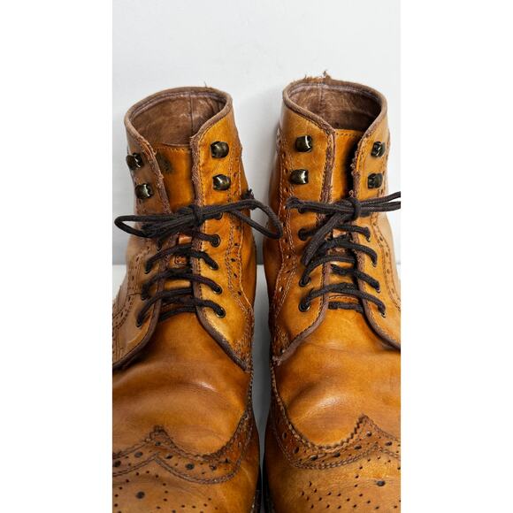 Vintage Johnston & Murphy Wingtip Boots Brown Leather Brogue Size 8 main image 16
